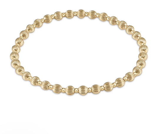 Extends Dignity Grateful Pattern 5mm Bead Bracelet- Gold