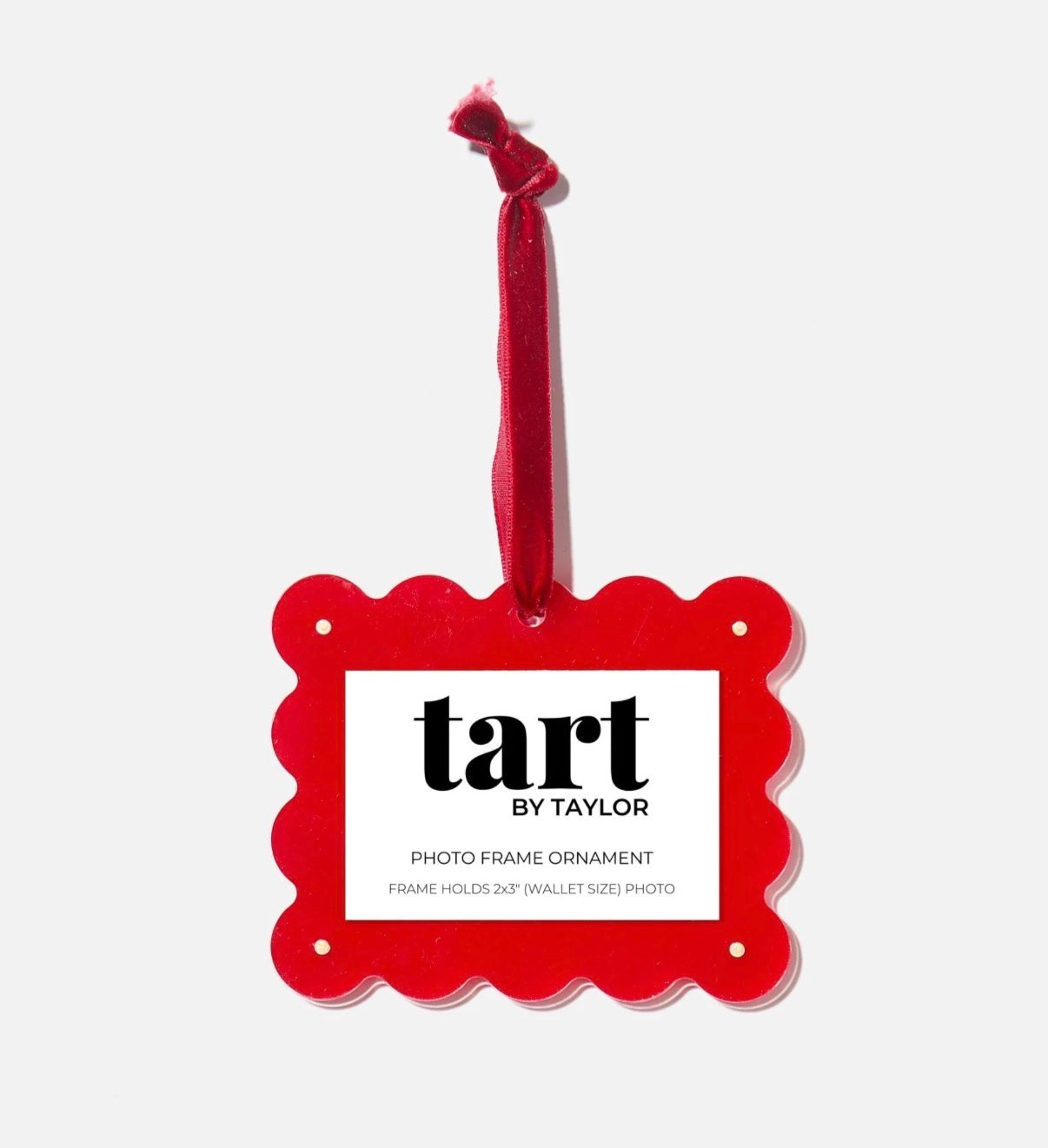 Scalloped Frame Ornament - Red