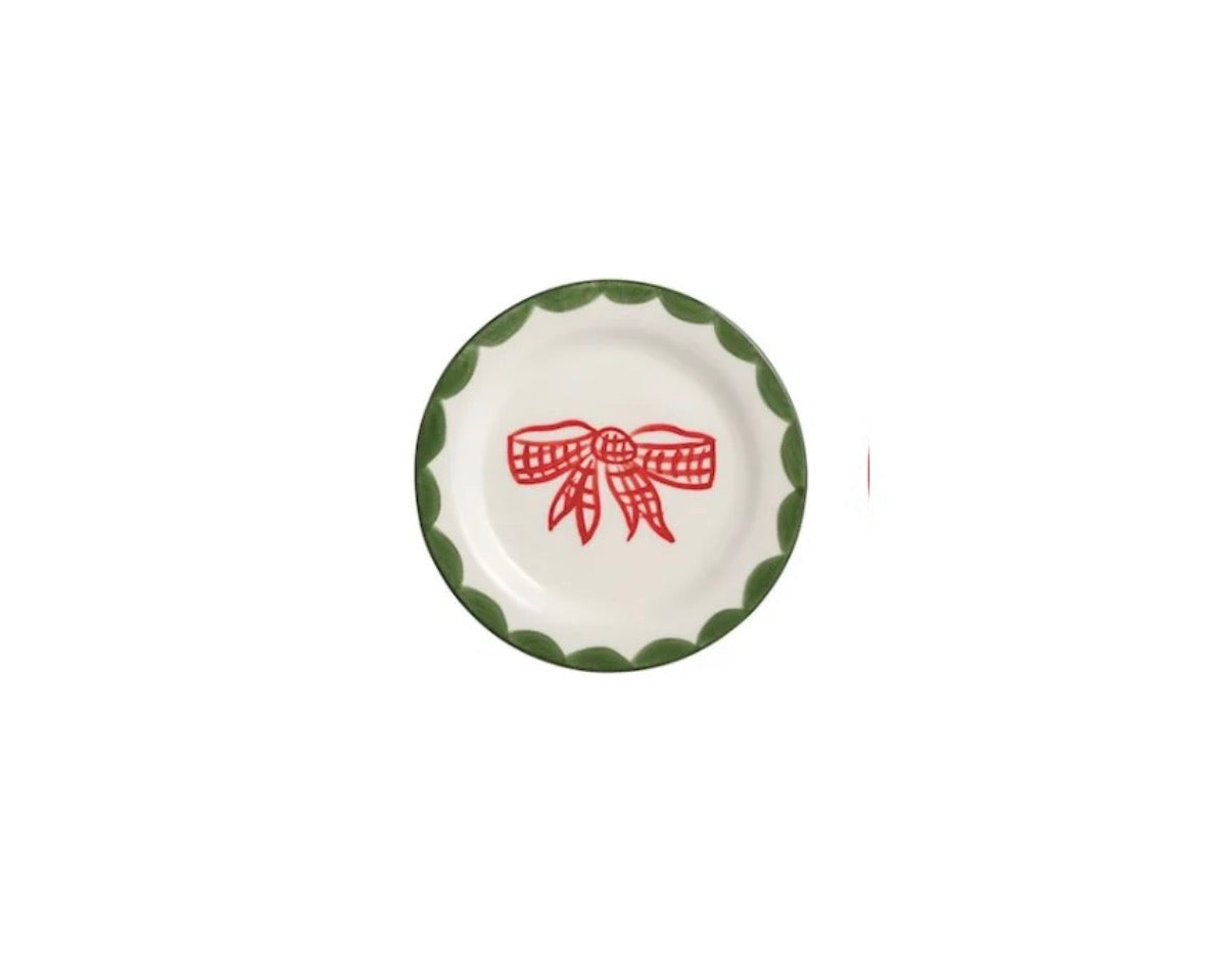 Hand Painted Christmas Tidbit Plate