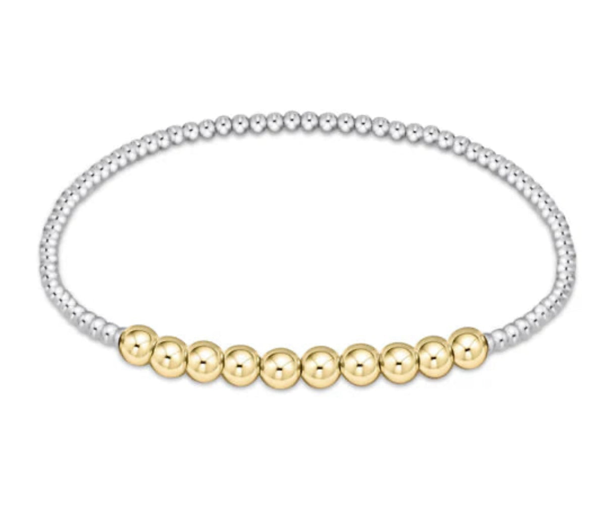 Classic Beaded Bliss 2mm Bead Bracelet- 4mm Mixed Metal