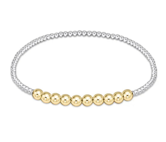 Classic Beaded Bliss 2mm Bead Bracelet- 4mm Mixed Metal