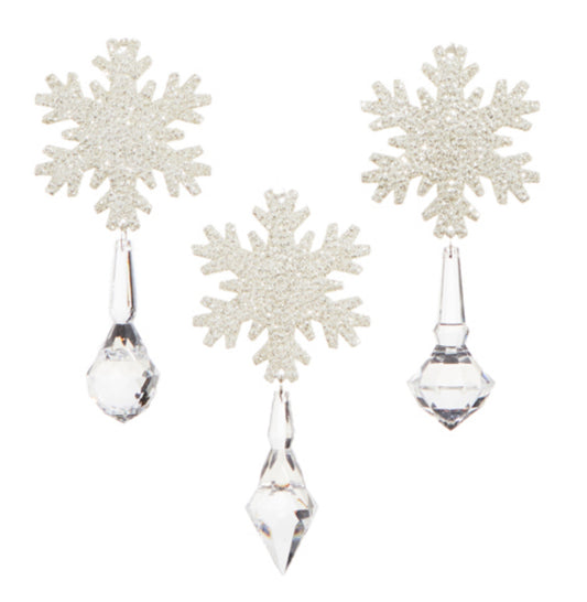 5.75" Snowflake Crystal Drop Ornament