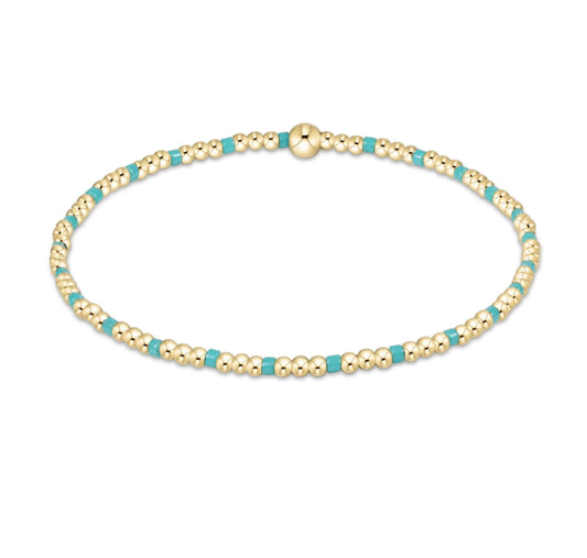 egirl Hope Sincerity Pattern 2mm Bead Bracelet - turquoise