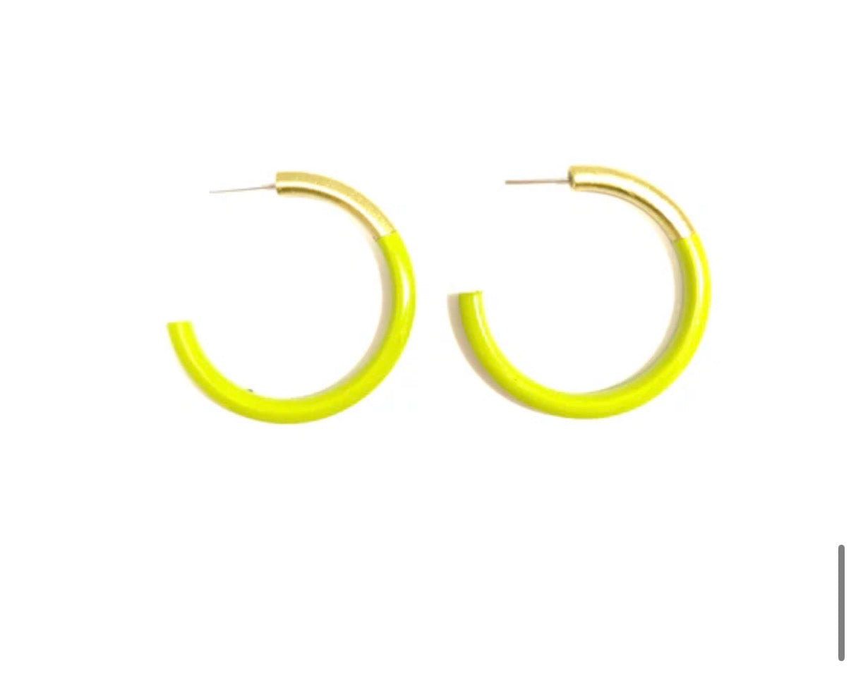 Liz Medium Hoop- Lime