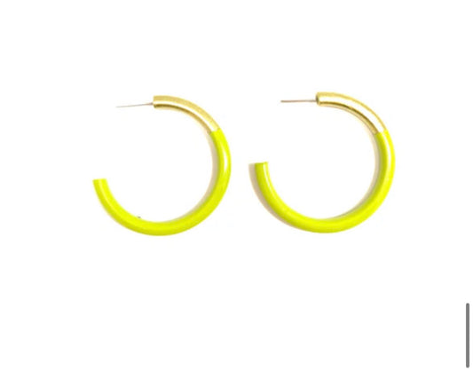 Liz Medium Hoop- Lime