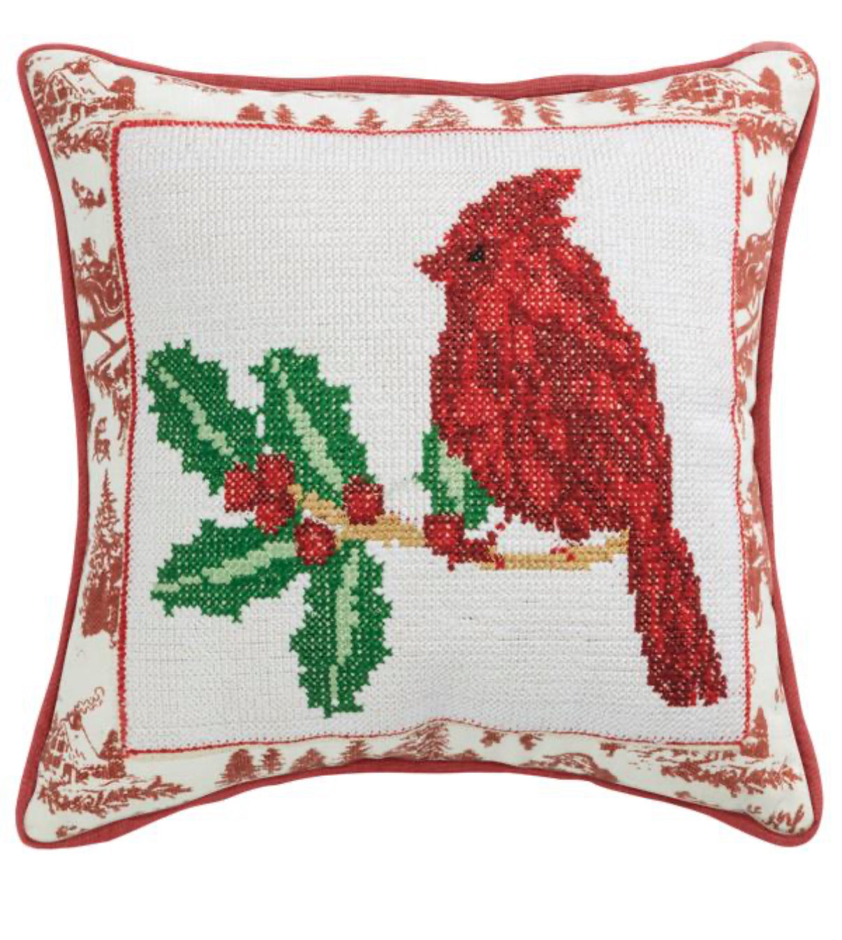 Needlepoint Cardinal Pillow