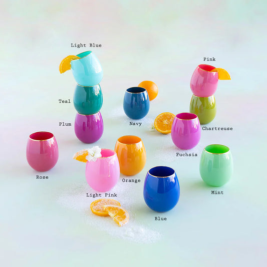 Sugar Plum Stemless Wine Glasses