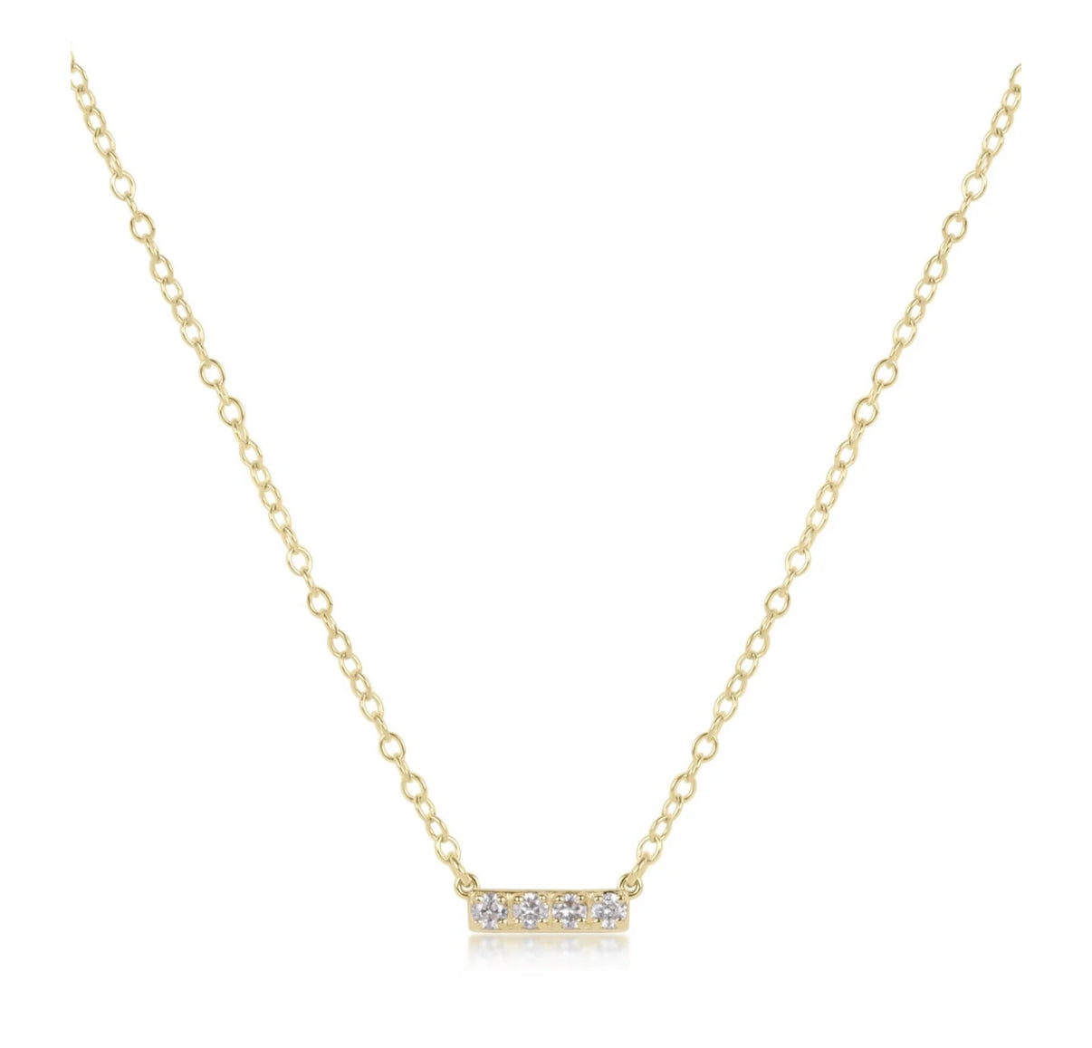 14kt Gold & Diamond Significance Bar Necklace- Four