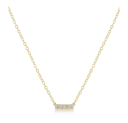 14kt Gold & Diamond Significance Bar Necklace- Four