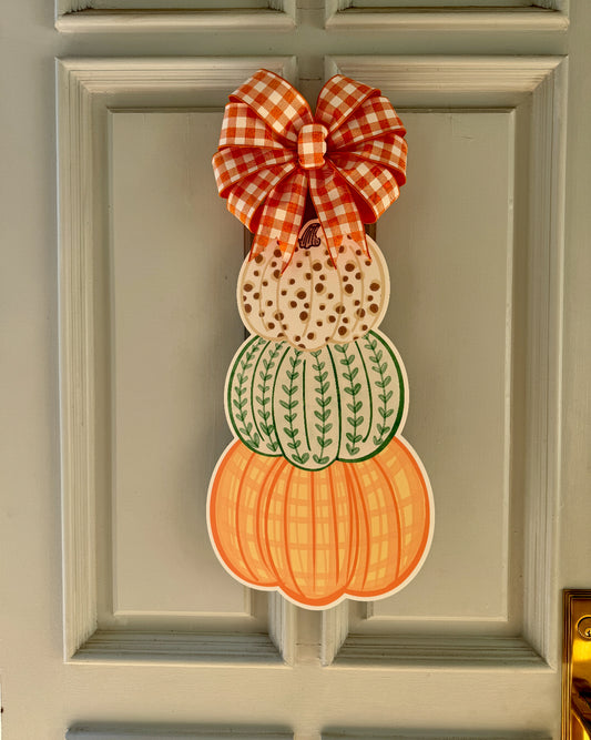 Stacked Pumpkins Door Hanger