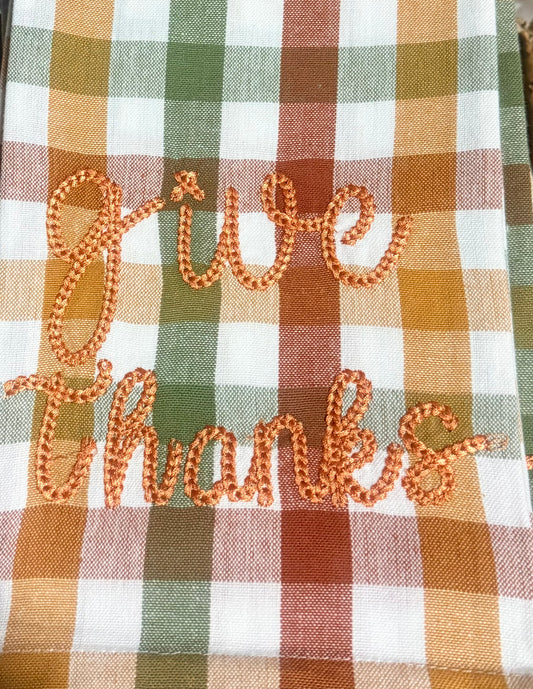 Give Thanks Tea Towel
