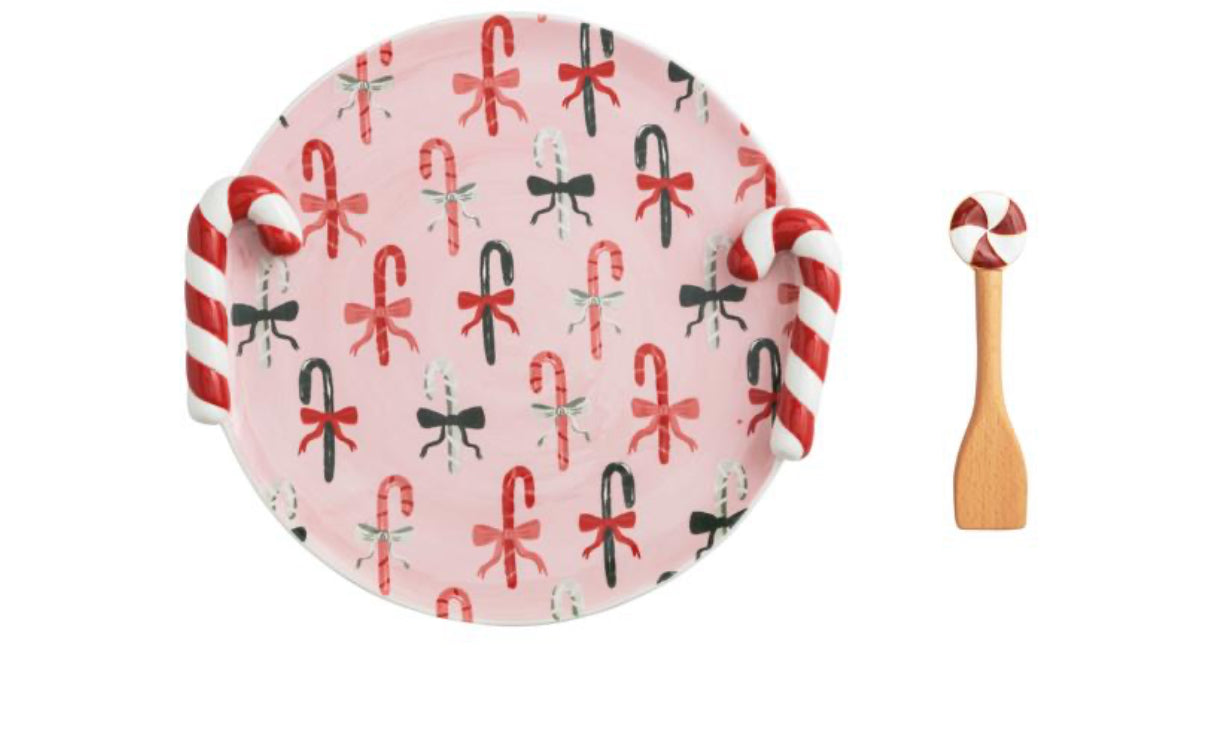 Candy Cane Plate Set