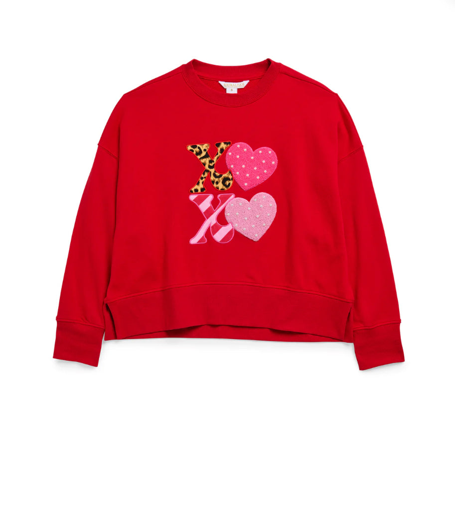 "XOXO" Relaxed Sweatshirt, Red