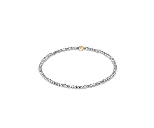 Silver Faceted Hematite 2mm Bead Bracelet