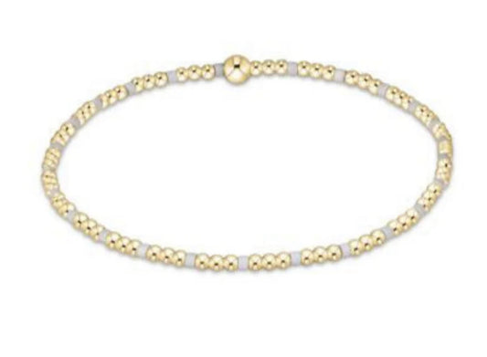 Gameday Hope Sincerity Pattern 2mm Bead Bracelet - white