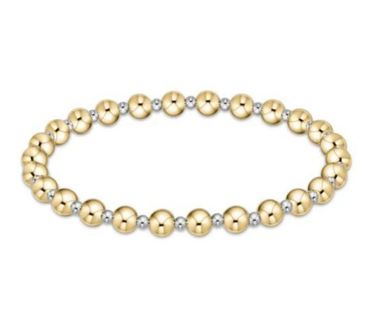 Classic Grateful Pattern 5mm Bead Bracelet- Mixed Metal