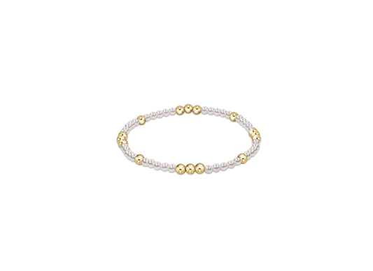 Worthy Pattern 3mm Bead Bracelet- Pearl