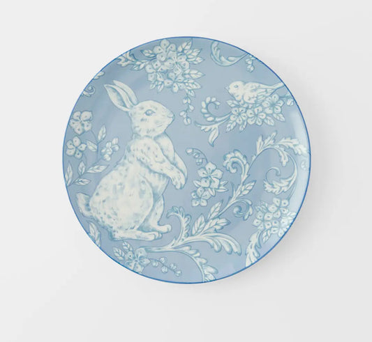 Blue and White Bunny Plates