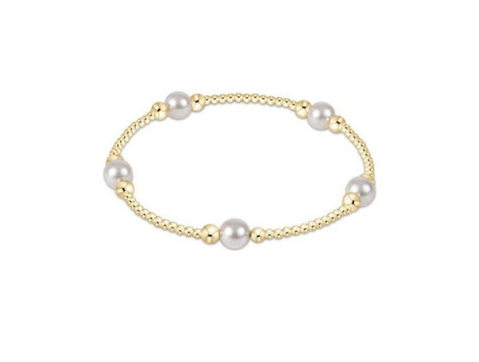 Purpose Pearl 6mm Bead Bracelet- Gold