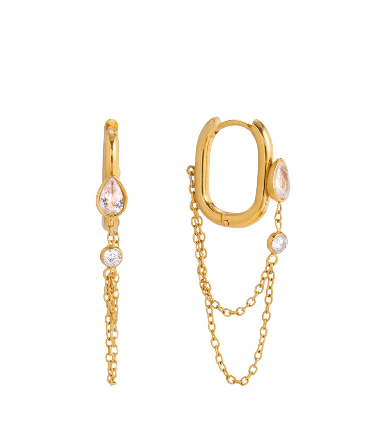 Motley Chain Huggie Hoops