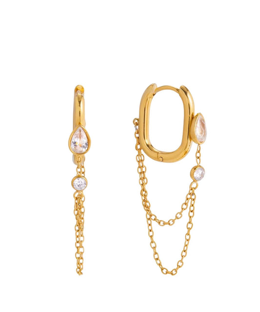 Motley Chain Huggie Hoops