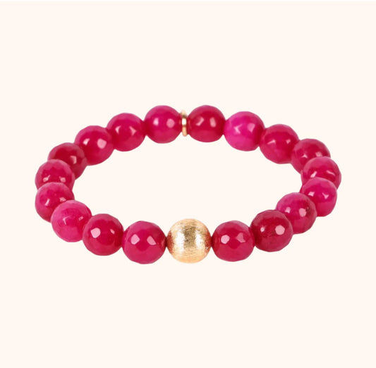 Bianca Beaded Bracelet- Magenta