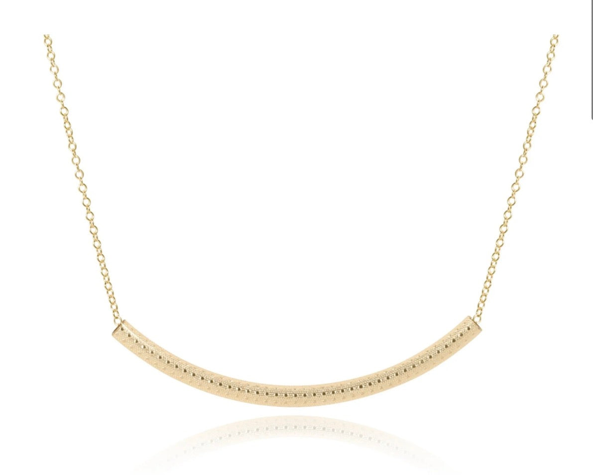 16" necklace gold - bliss bar textured gold