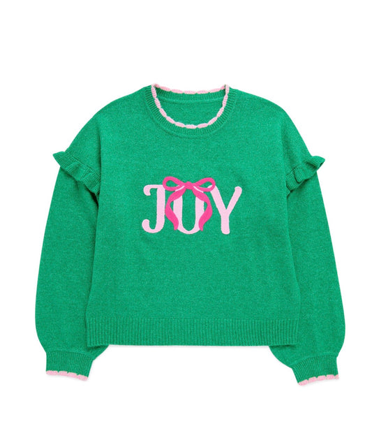 Joy Ruffle Sleeve Relaxed Sweater