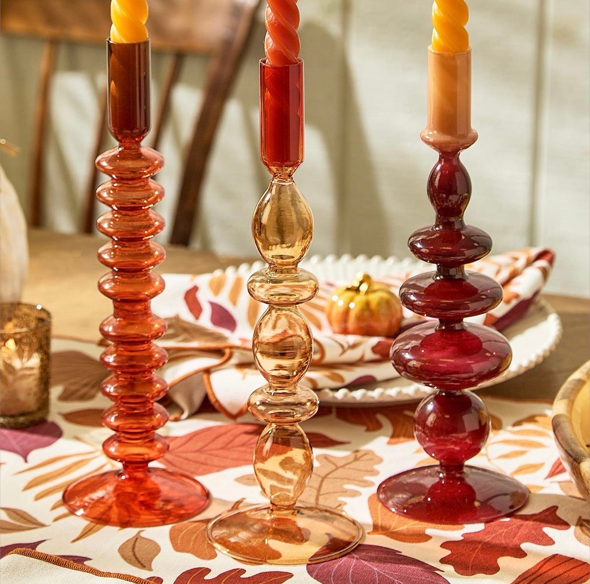 Taper Glass Candlesticks