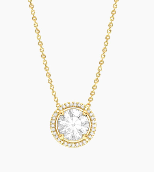 Diamond Birthstone Pendant Necklace (April)