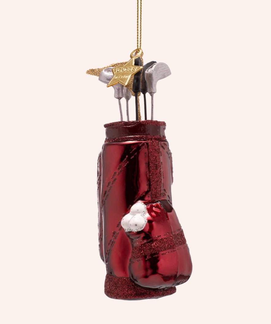 Burgundy Golf Bag Ornament