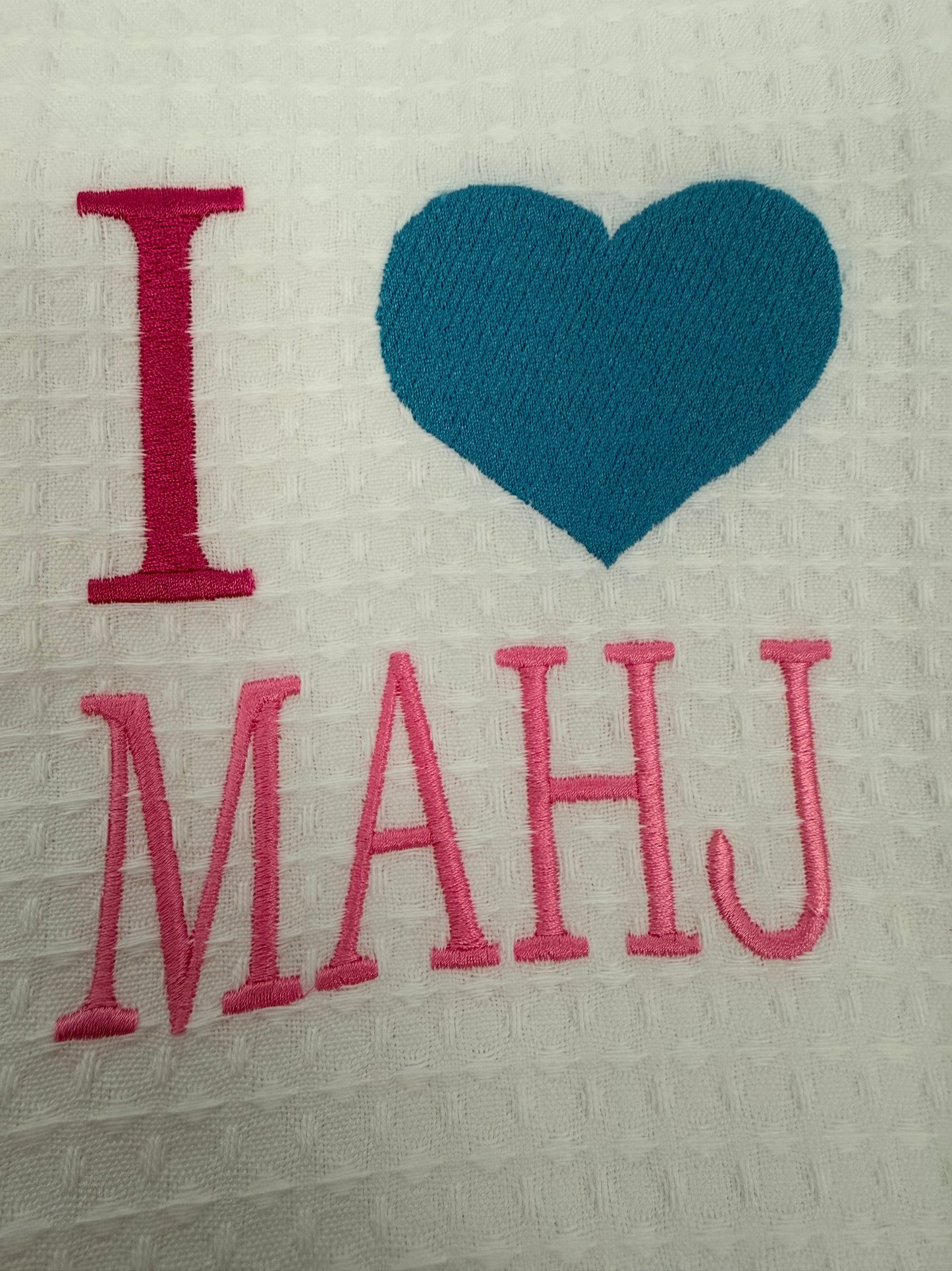 I Heart Mahj Tea Towel