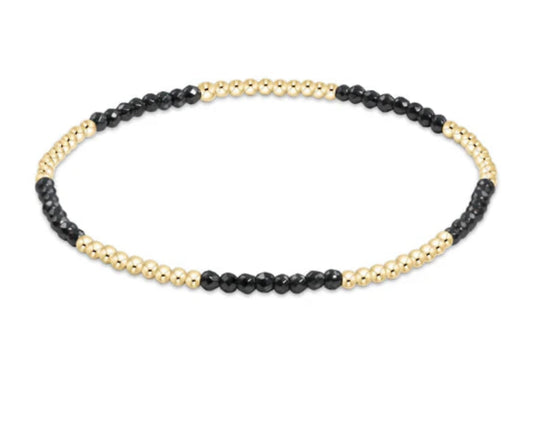 Blissful Pattern 2.5mm Bead Bracelet- Faceted Onyx