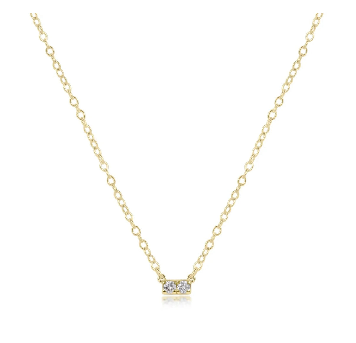 14kt Gold & Diamond Significance Bar Necklace- Two