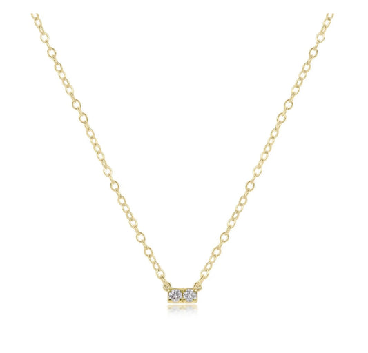 14kt Gold & Diamond Significance Bar Necklace- Two