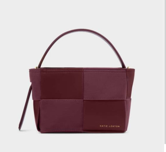 Taya Woven Top Handle Bag- Cherry