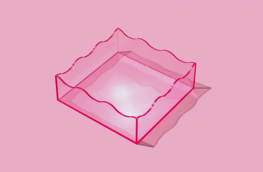 Square Wavy Light Pink Tray