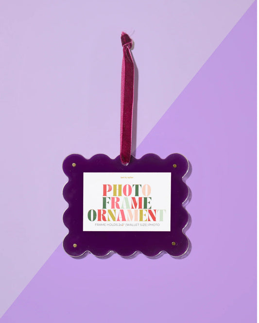 Scalloped Frame Ornament - Plum