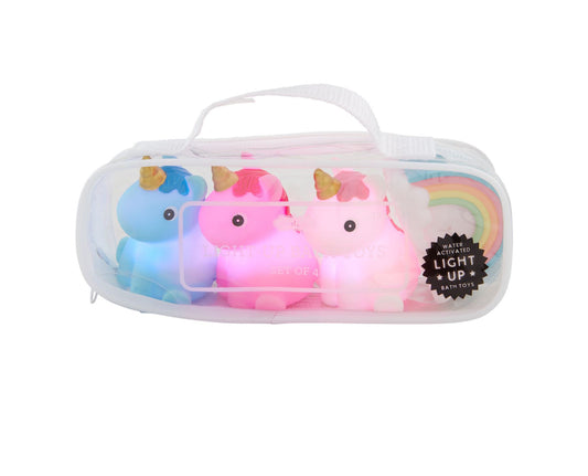 Unicorn Light Up Bath Toy Set