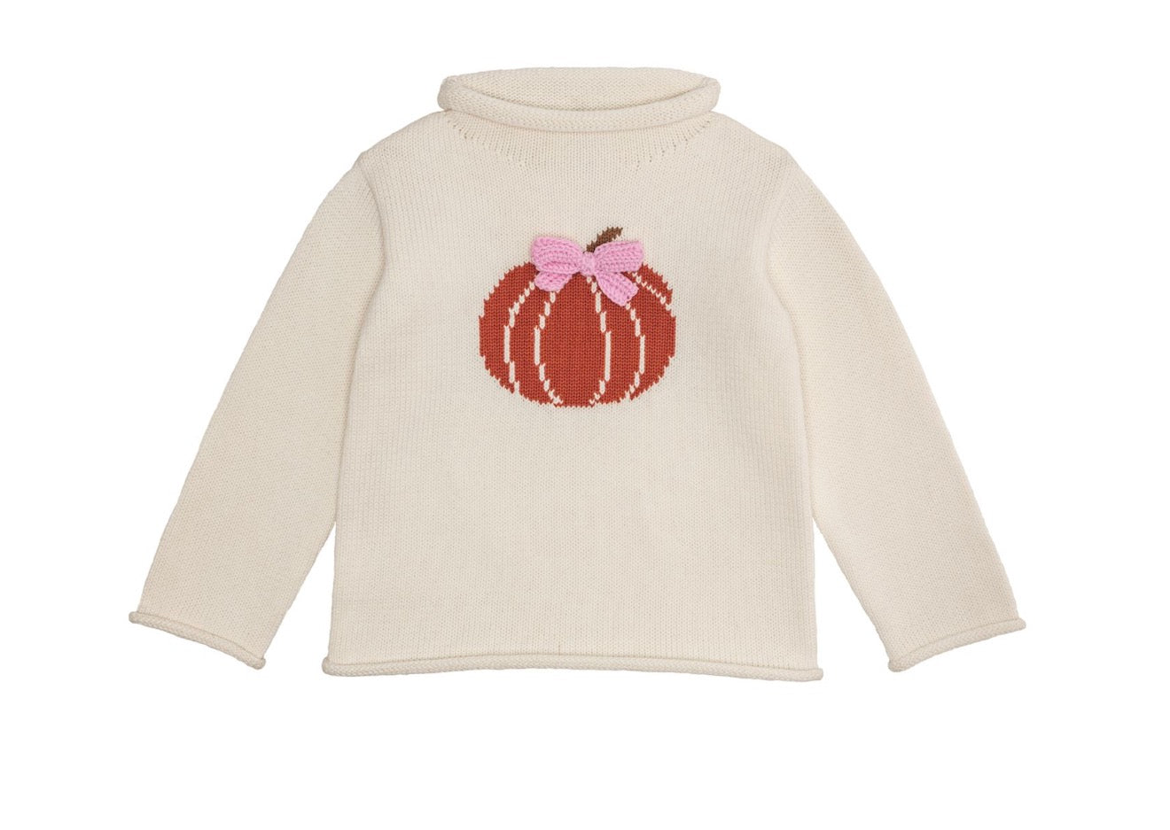 Bow Pumpkin Rollneck Sweater