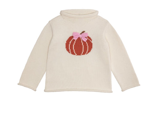 Bow Pumpkin Rollneck Sweater