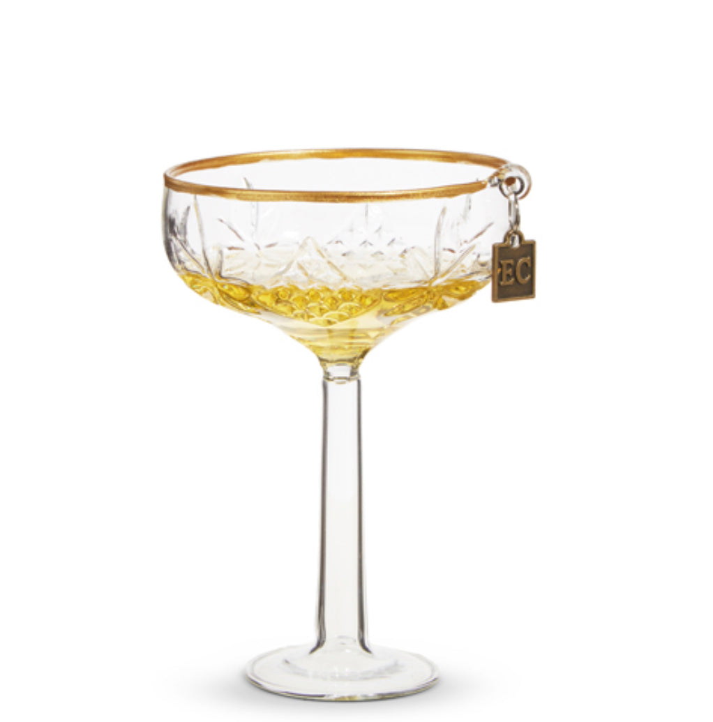 4.5" Elegant Coupe Champagne Ornament