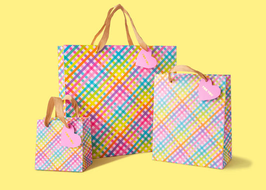 Colorful Gingham Gift Bag