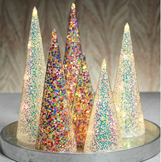 LED Mulitcolored Sequin Trees