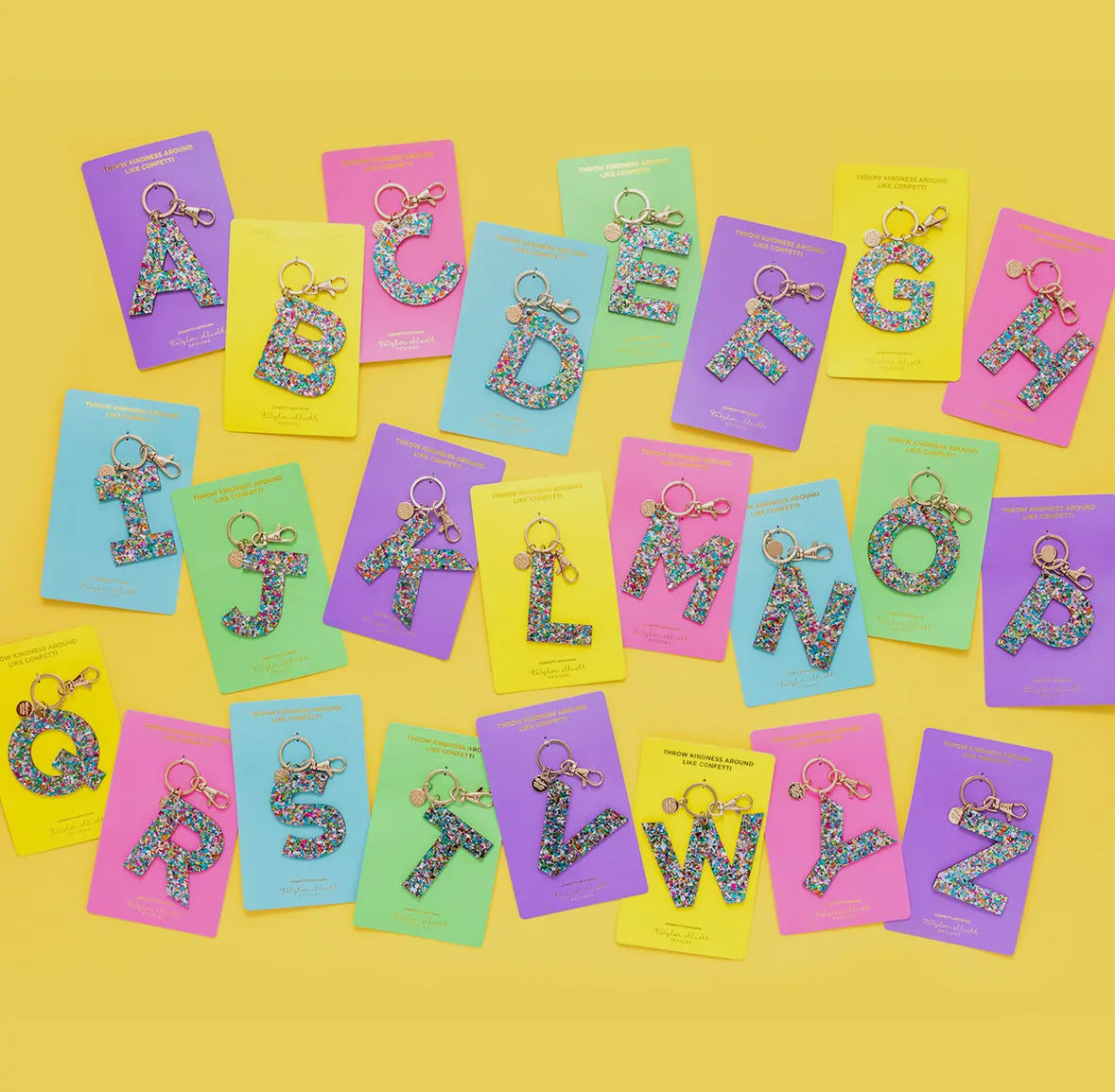 Confetti Acrylic Letter Keychain