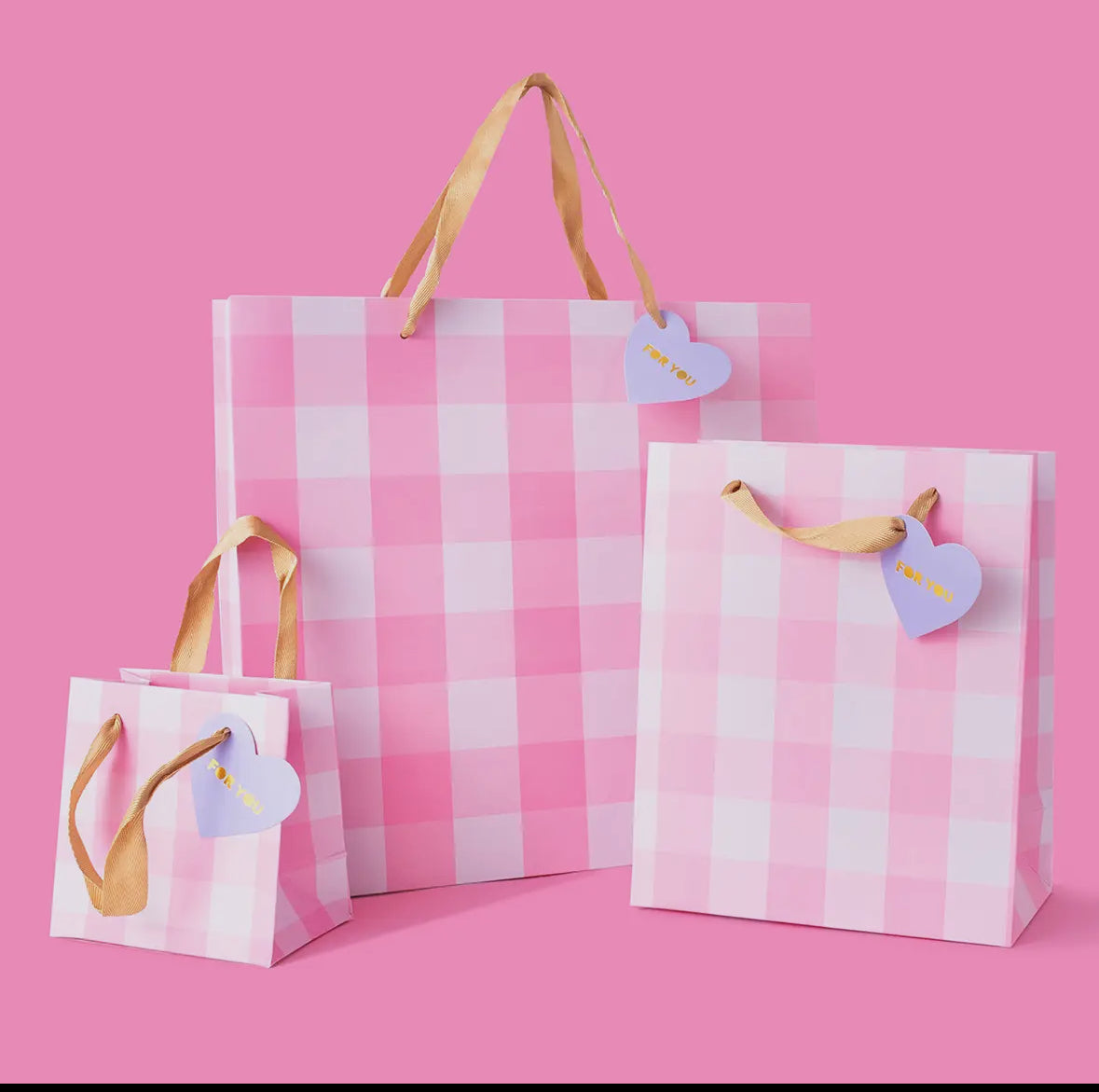 Pink Gingham Gift Bag