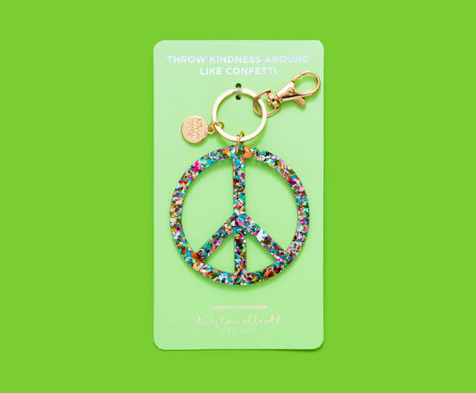 Confetti Peace Keychain