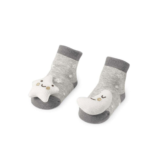 Moon and Star Rattle Toe Sock