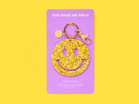 Confetti Smiley Keychain