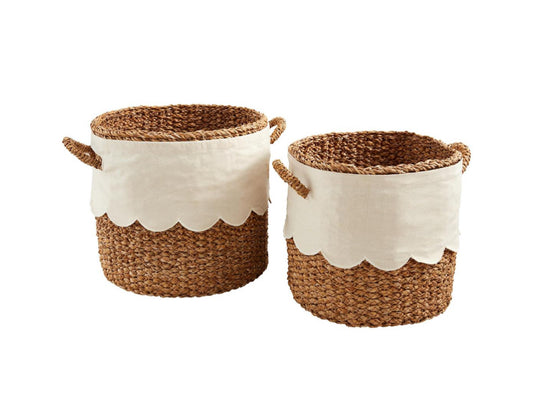 Scalloped Baskets with Canvas Interior